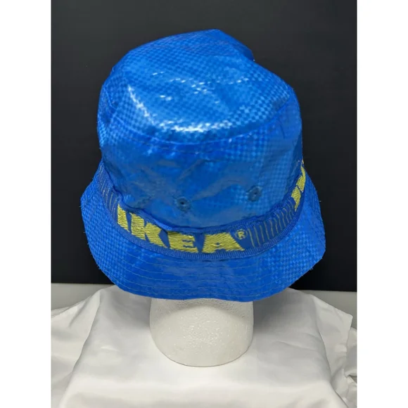 IKEA Bucket Hat KNORVA Frakta with Lining & Vent Holes Rain Hat Sun Blue Bag - Picture 4 of 7